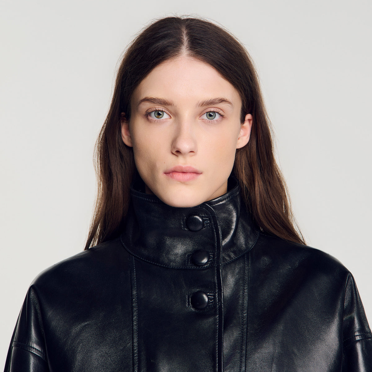 Cazadora de cuero oversize