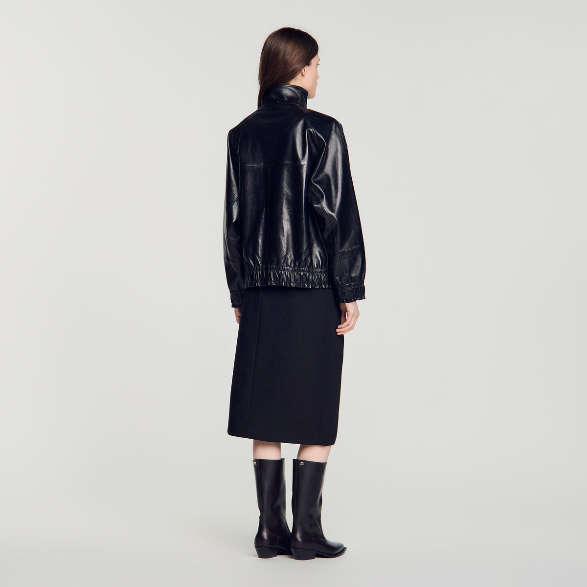 Cazadora de cuero oversize