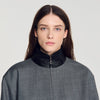 Cazadora oversize cuello de cuero