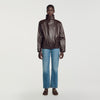 Cazadora oversize de piel