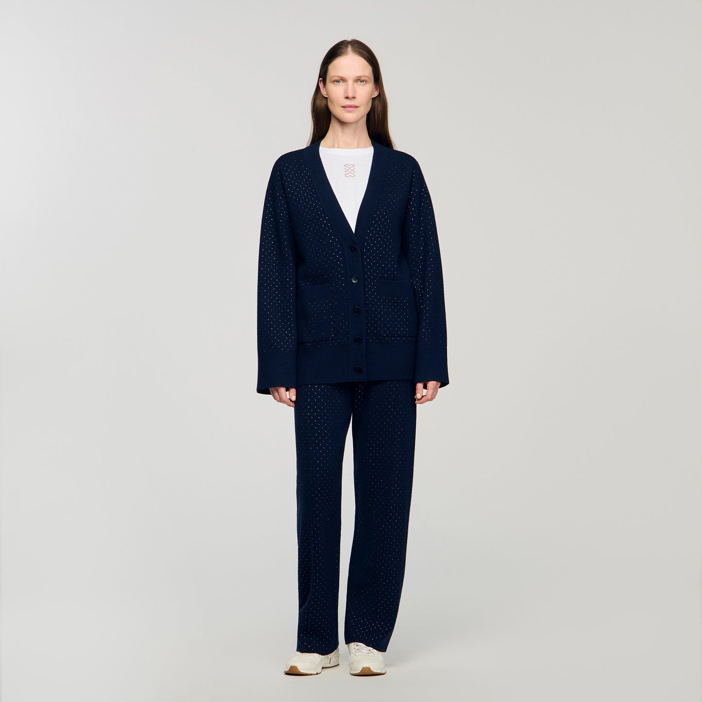 Cárdigan largo con strass