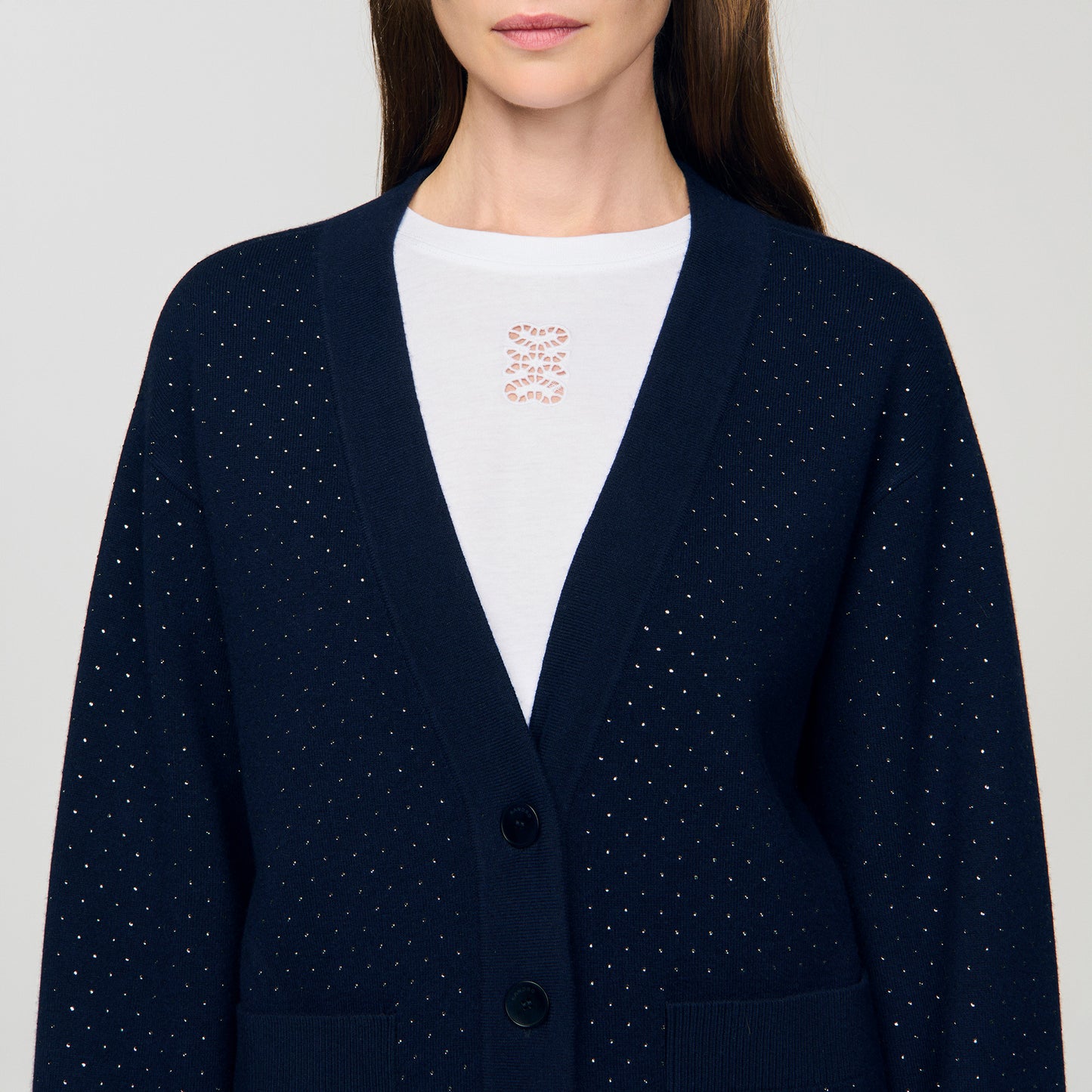 Cárdigan largo con strass