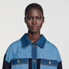 Cárdigan oversize mix denim