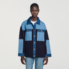 Cárdigan oversize mix denim