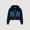 Sudadera de punto y denim