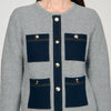 Cárdigan con detalles denim