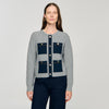 Cárdigan con detalles denim
