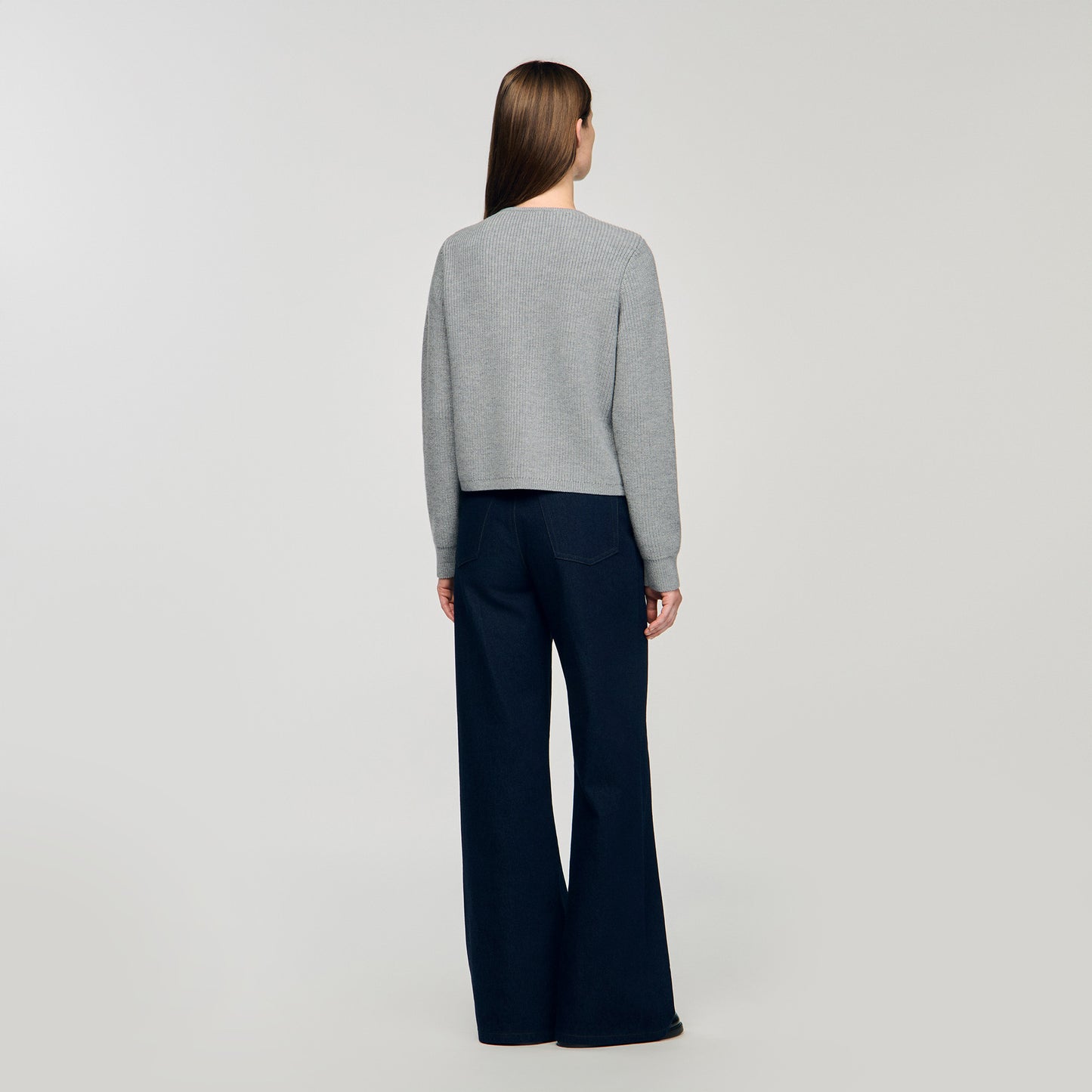 Cárdigan con detalles denim