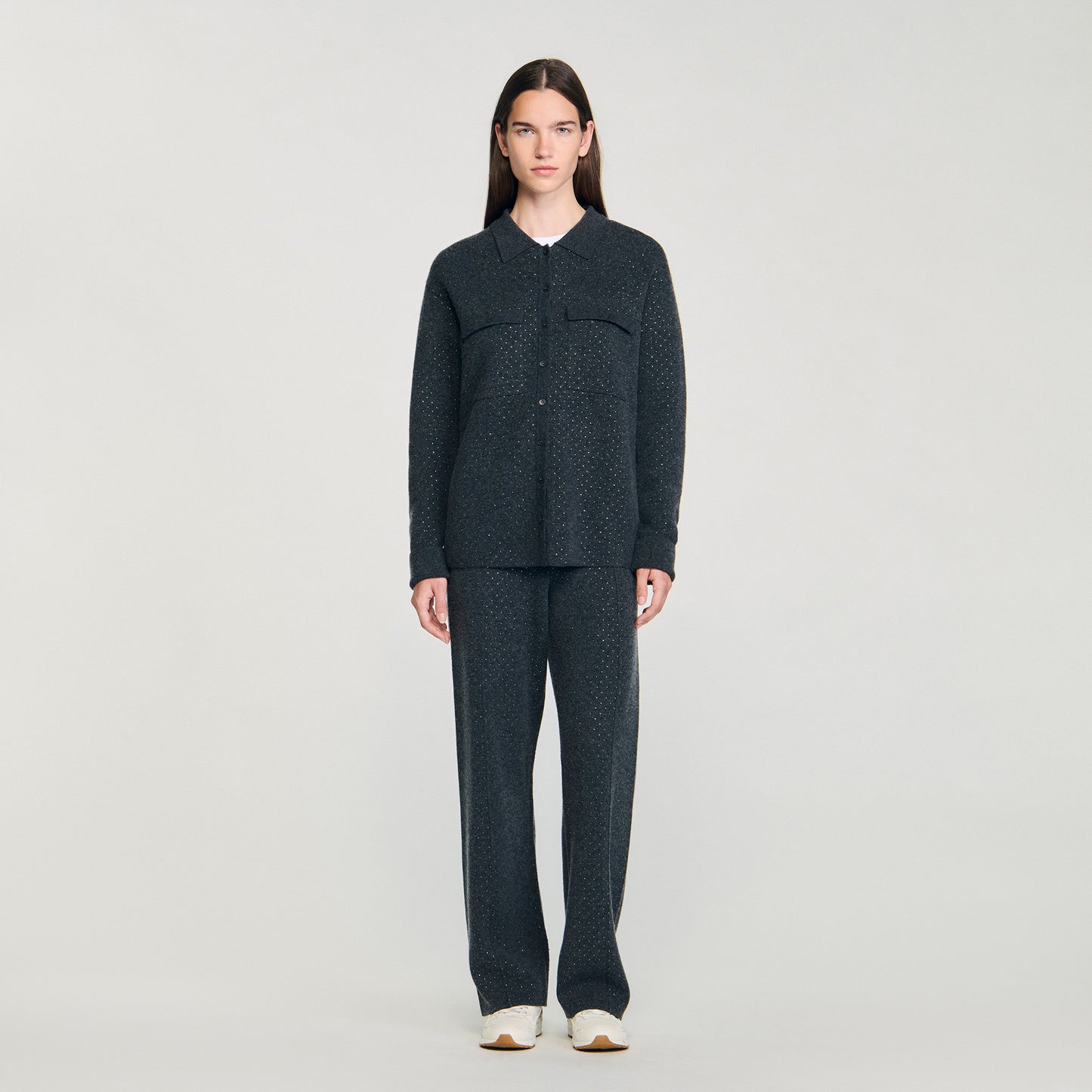 Cárdigan largo con strass