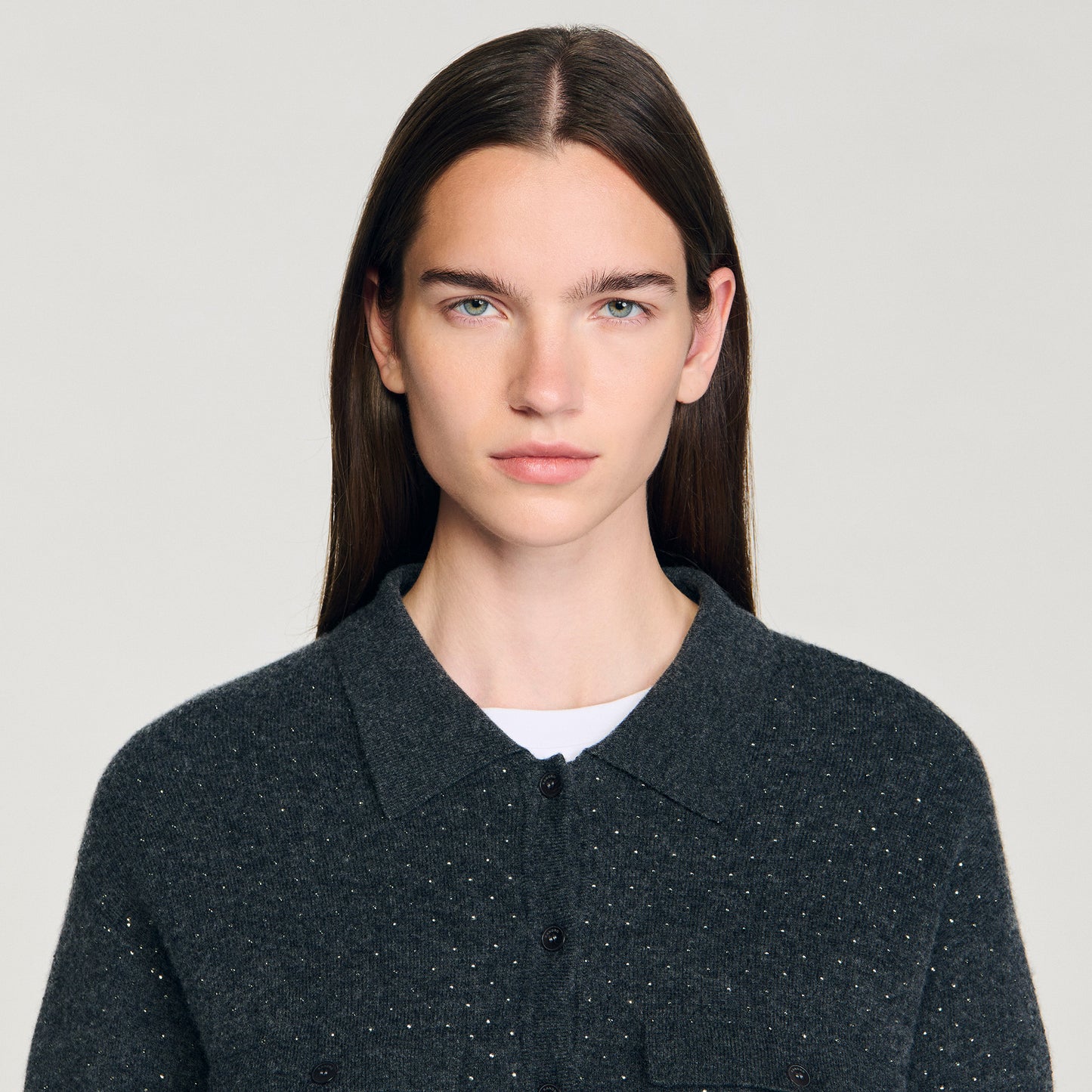 Cárdigan largo con strass