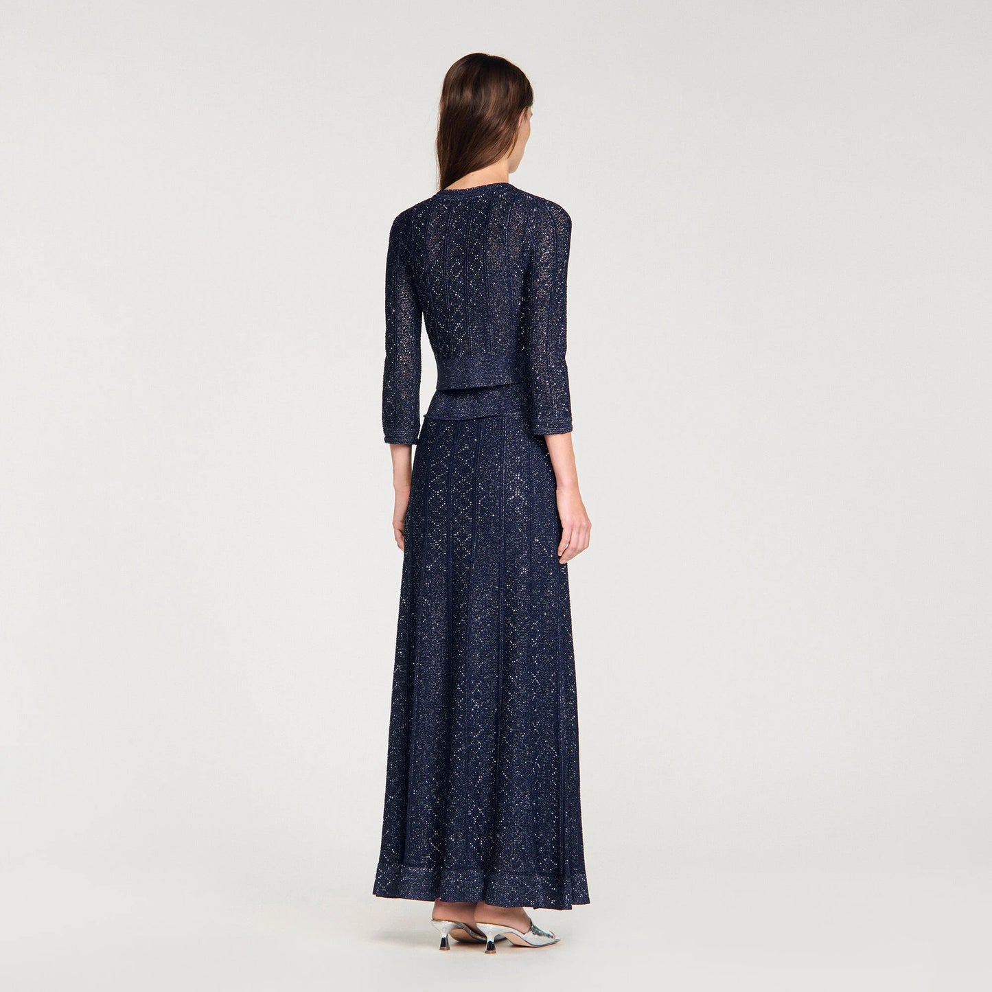 Cárdigan corto de punto con strass