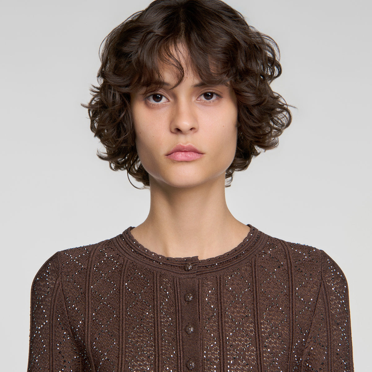 Cárdigan corto con strass