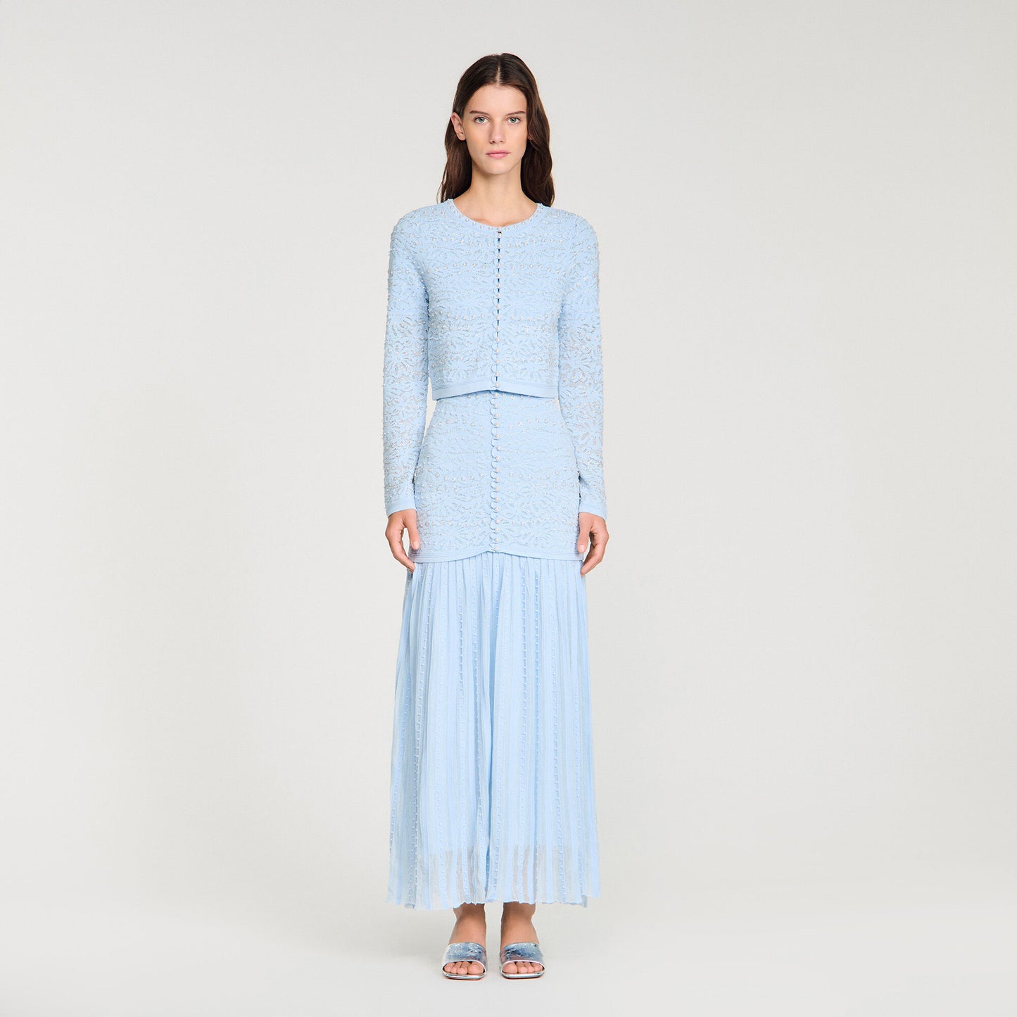 Cárdigan corto con pedrería