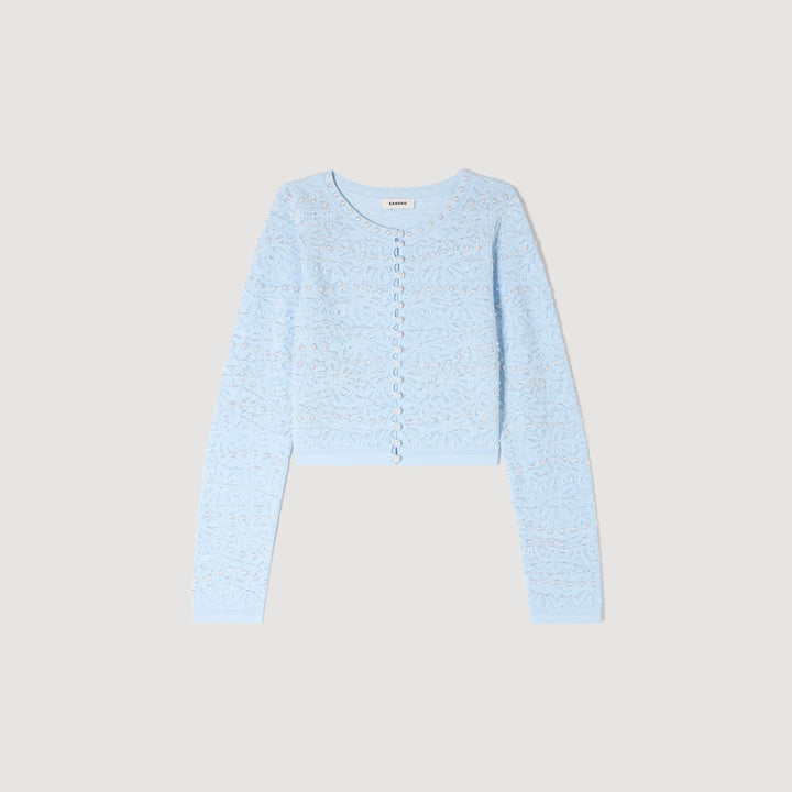 Cárdigan corto con pedrería