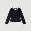 Cárdigan peplum cuello desmontable