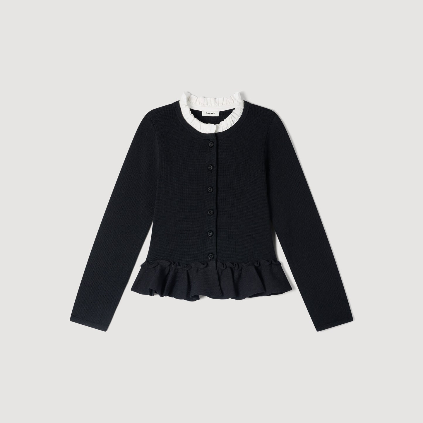 Cárdigan peplum cuello desmontable