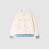 Cárdigan con detalles denim