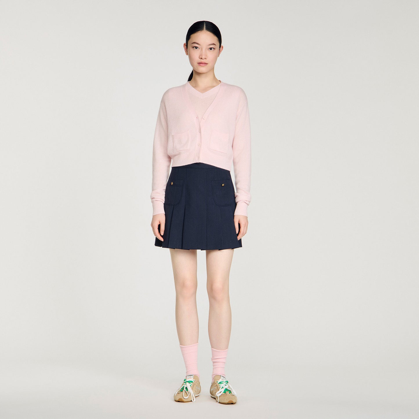 Cárdigan corto de lana y cachemira