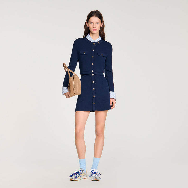 Cárdigan corto de punto acanalado