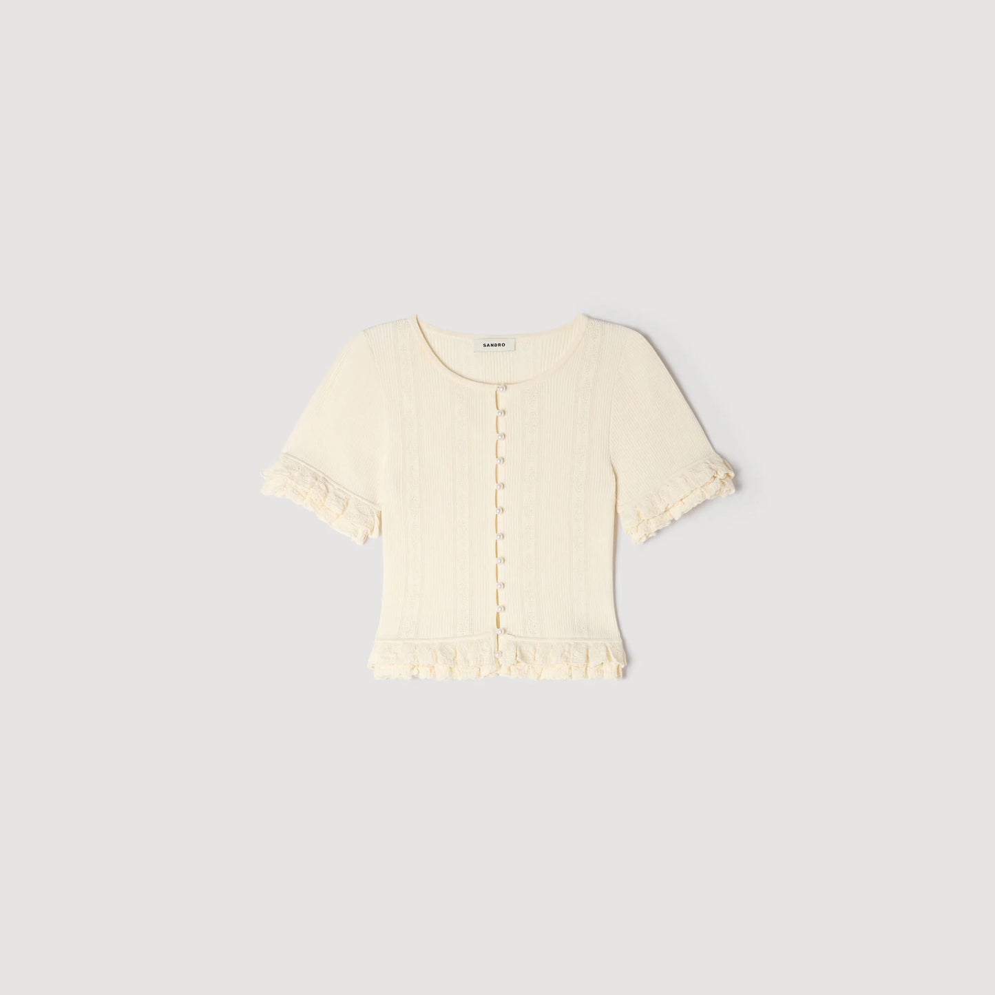 Cárdigan de punto con volantes