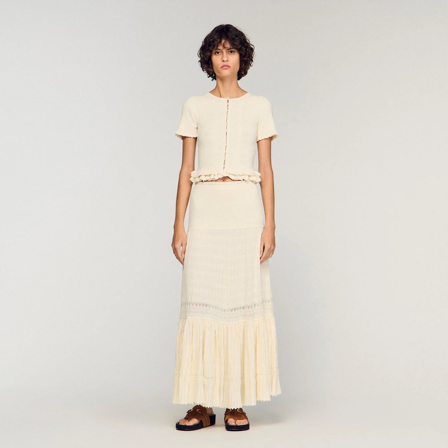 Cárdigan de punto con volantes