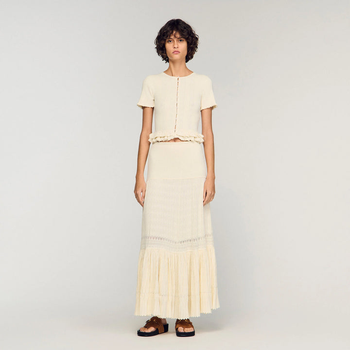 Cárdigan de punto con volantes