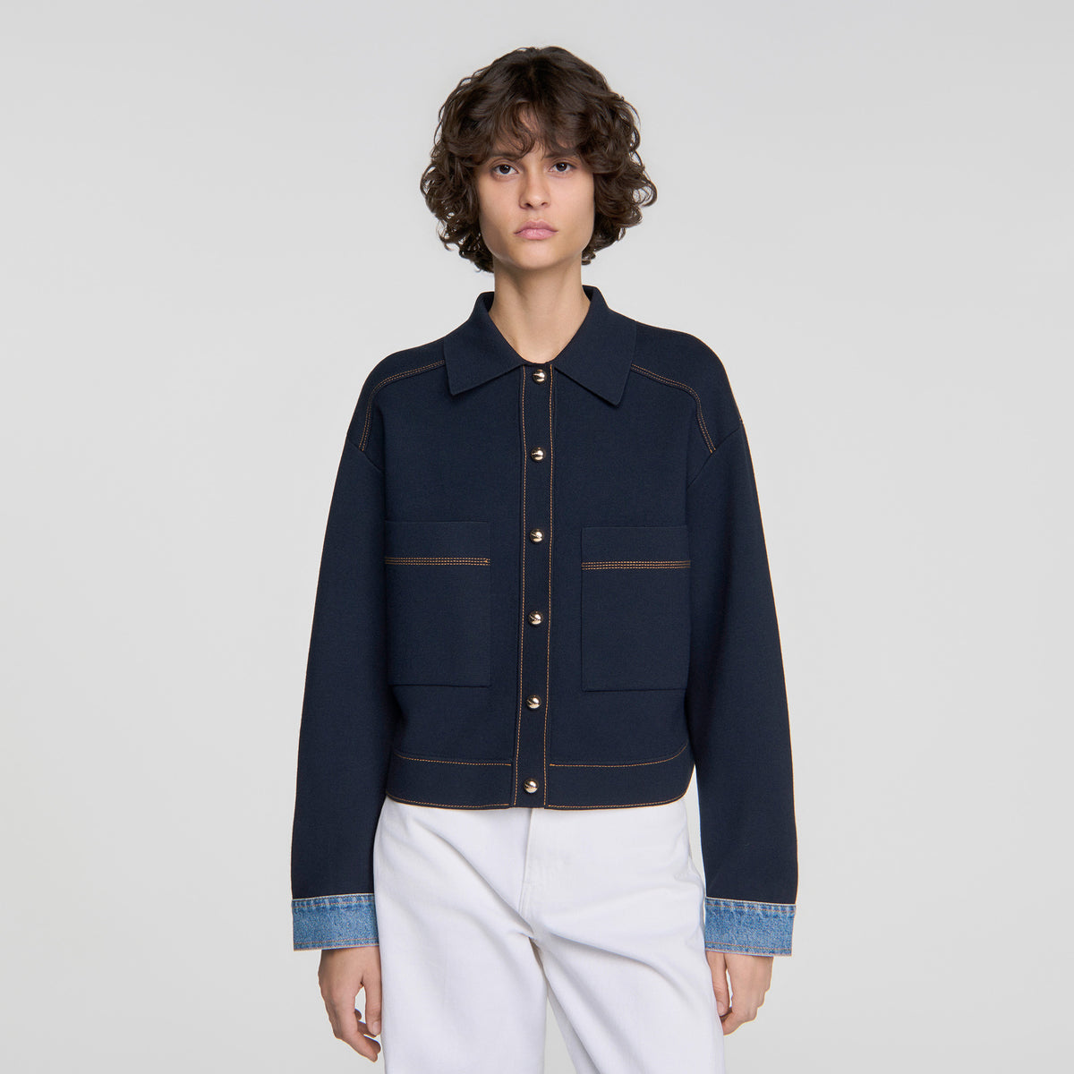 Cárdigan efecto chaqueta
