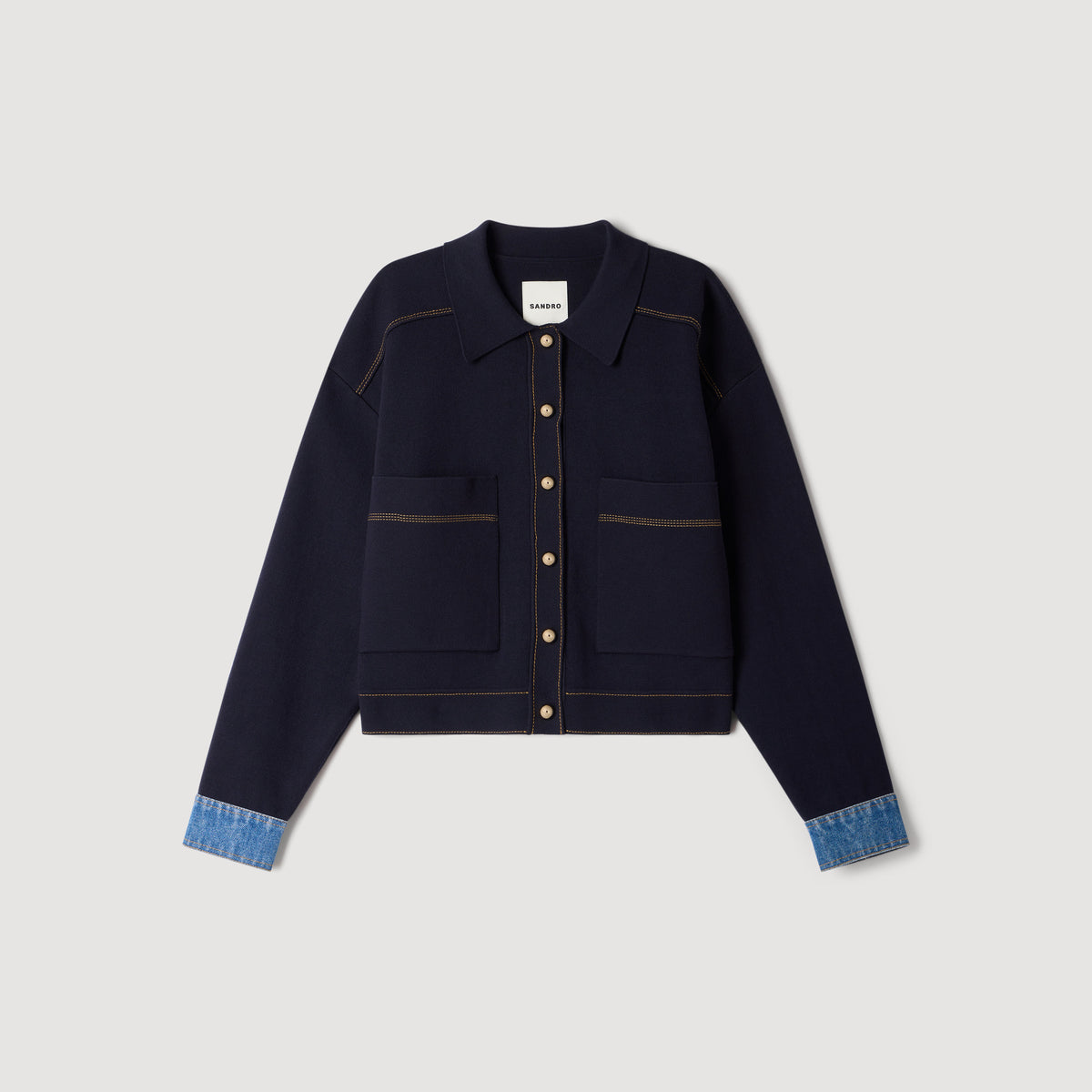 Cárdigan efecto chaqueta