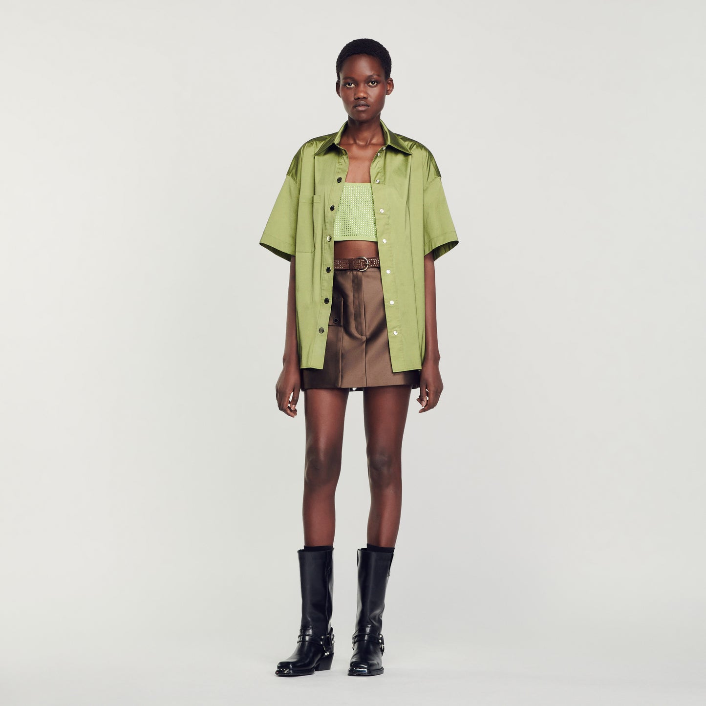 Camisa oversize satinada