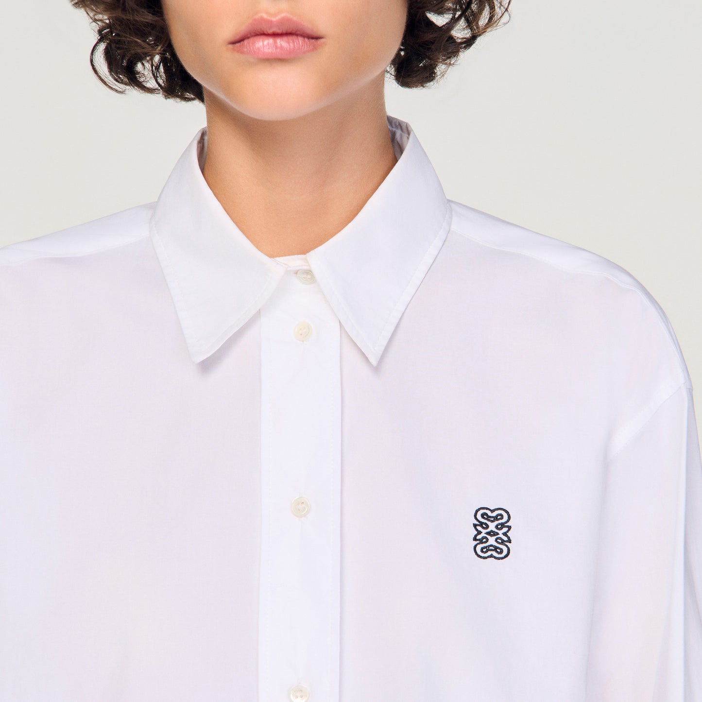 Camisa corta de popelina
