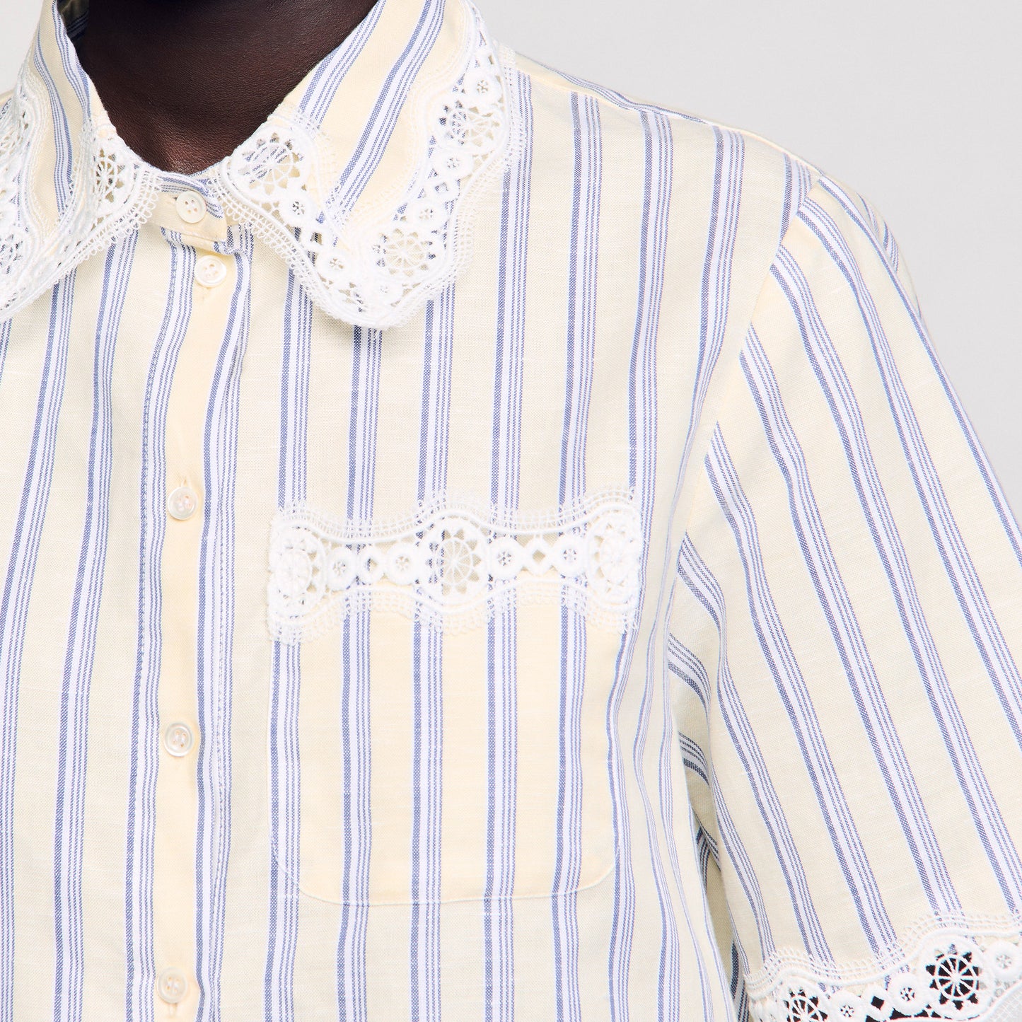 Camisa corta a rayas