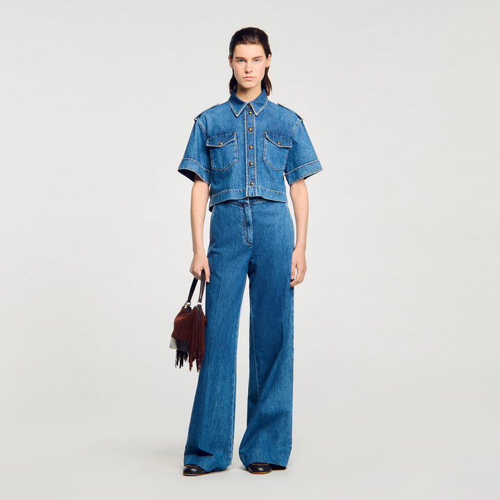 Camisa corta de denim