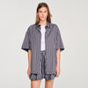 Camisa oversize de rayas con strass