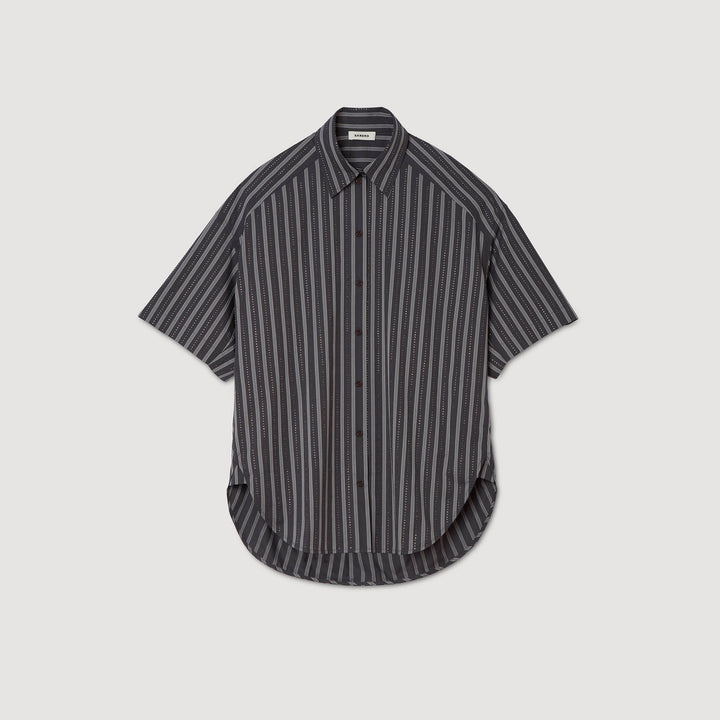 Camisa oversize de rayas con strass