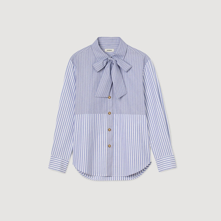 Camisa con corbata a rayas