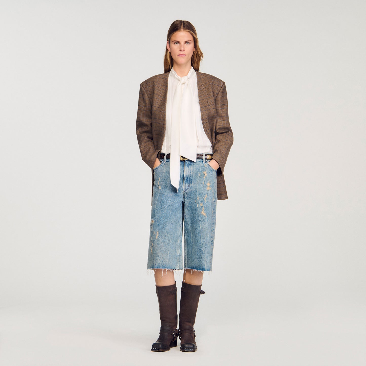 Camisa de seda con lavallière