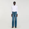 Camisa corta con pliegues
