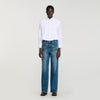Camisa corta con pliegues