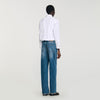Camisa corta con pliegues