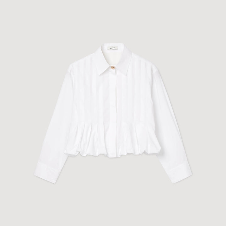 Camisa corta con pliegues
