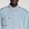 Camisa corta vaquera con strass