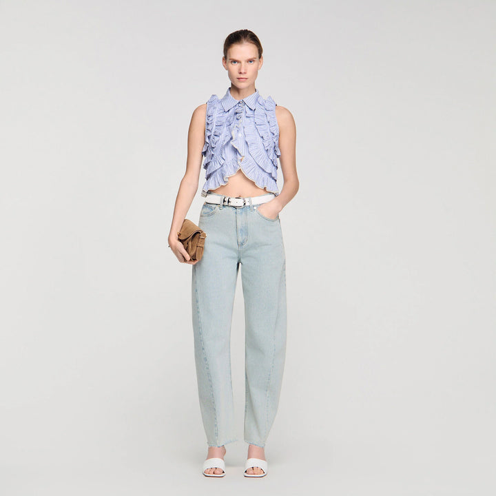 Camisa a rayas con volantes