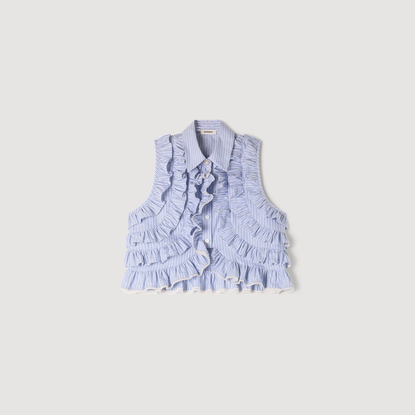 Camisa a rayas con volantes