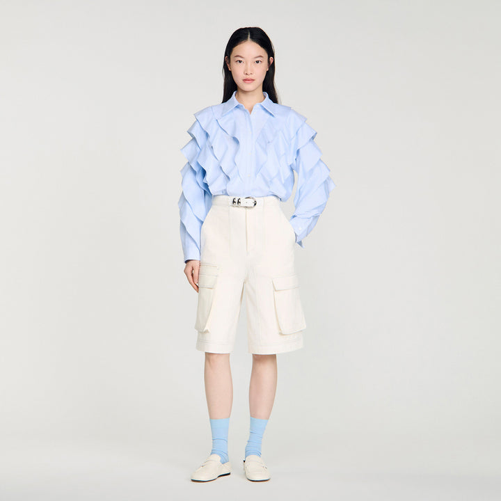 Camisa de algodón con volantes