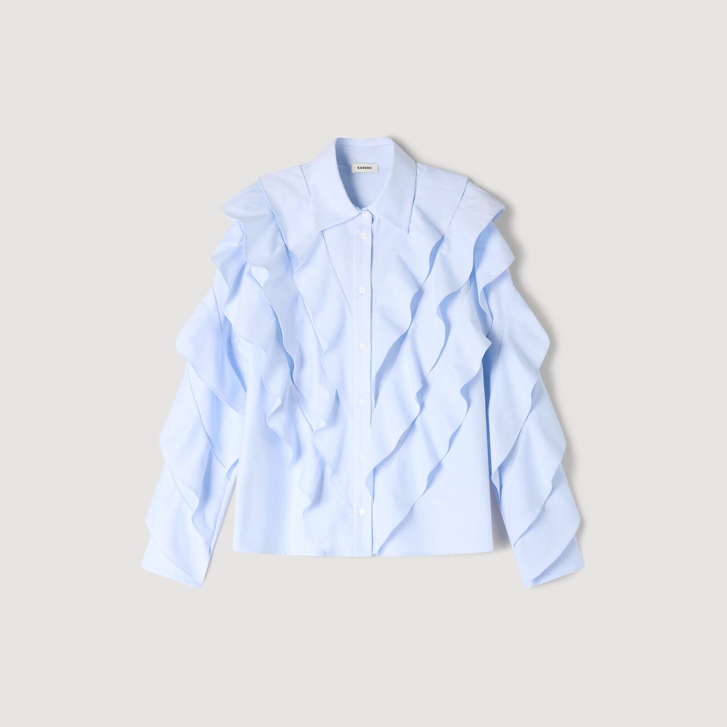 Camisa de algodón con volantes