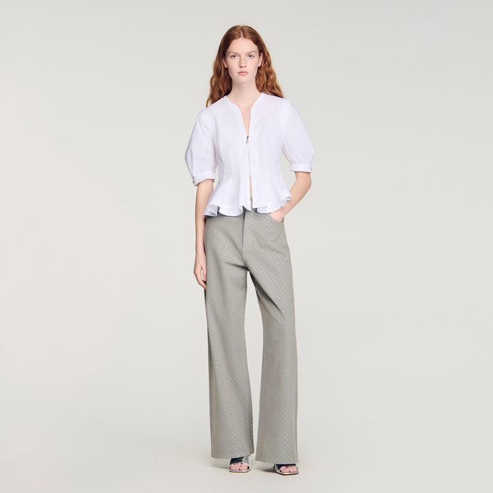 Camisa con cremallera y peplo