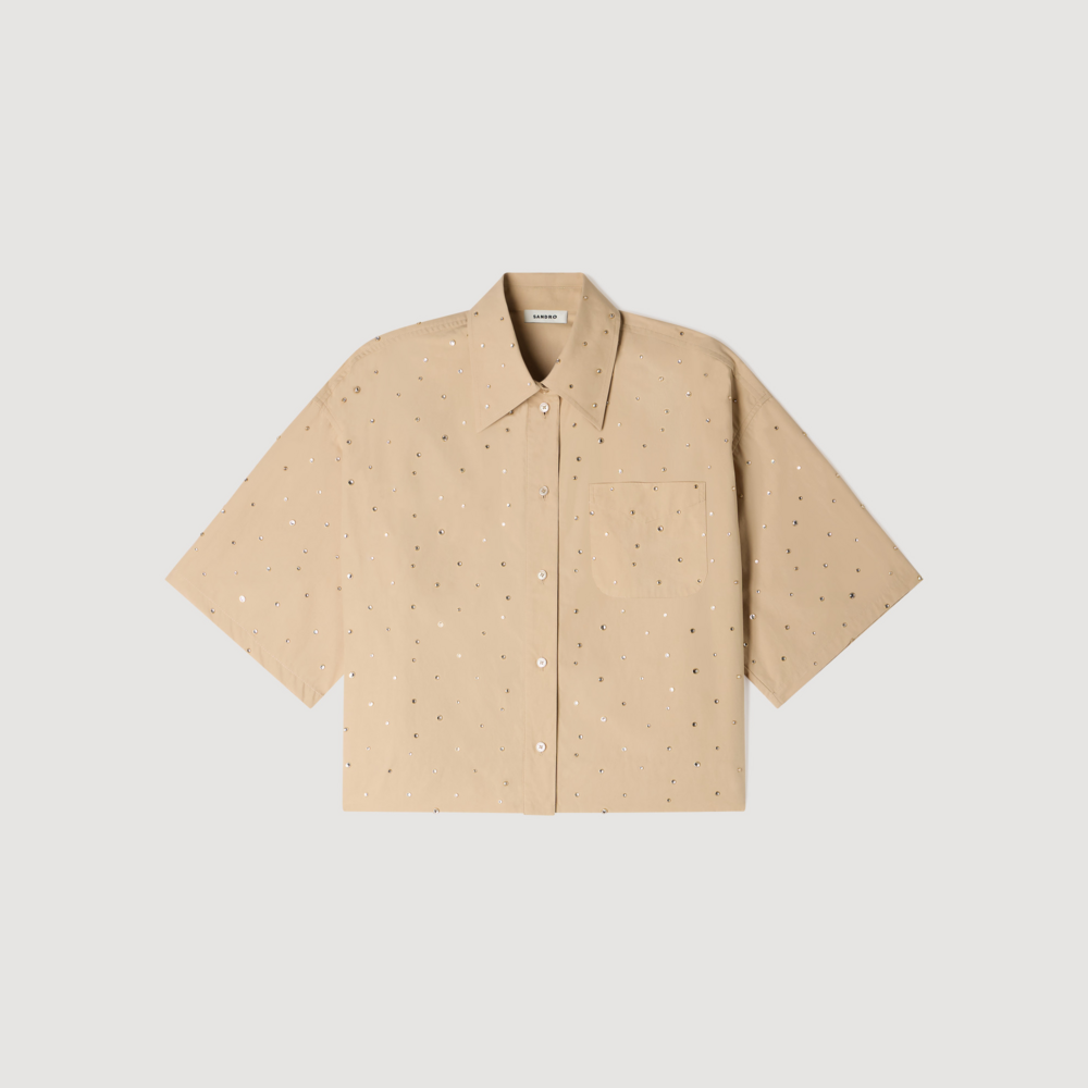 Camisa de algodón con strass