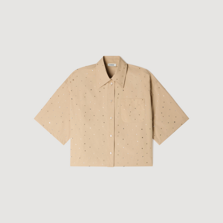 Camisa de algodón con strass