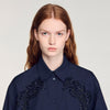 Camisa de algodón bordado floral