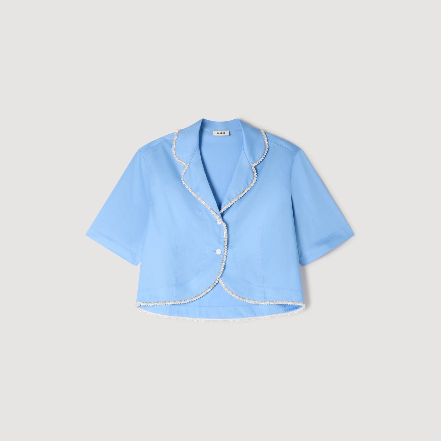 Camisa de algodón con perlas